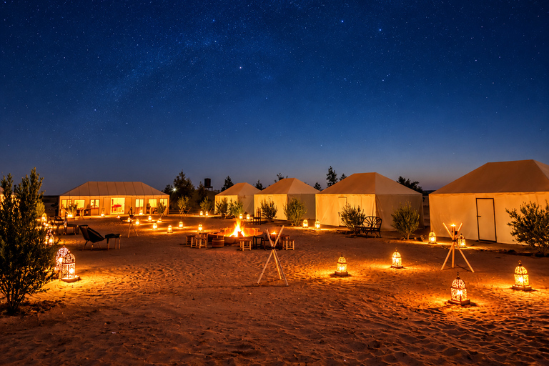 Marrakech to Fes: 3-Day Sahara Desert Tour, Camel & Buggy Option 2 — Luxury Sahara Camp