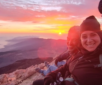 Hiking Summit of Teide by night for a sunrise and a Shadow