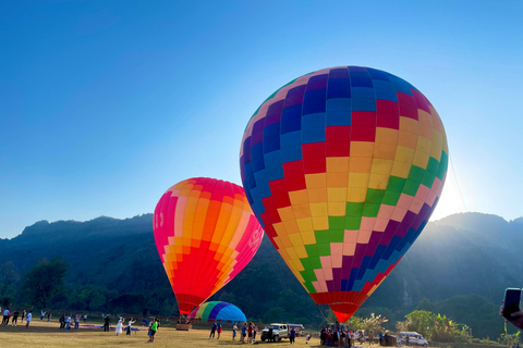 Hot Air Balloon and Paramotor in VangVieng pick up-drop off Private - Group of 5-8 pax ( Flying around- 30 mins)