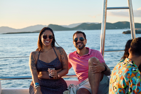Ibiza: Formentera Boat and Bike Guide Tour +Sunset Party Gold Edition: Formentera Bike & Boat Adventure from Ibiza