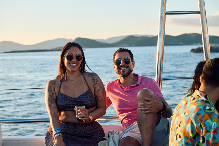 Ibiza: Formentera Boat and Bike Guide Tour +Sunset Party Gold Edition: Formentera Bike & Boat Adventure from Ibiza