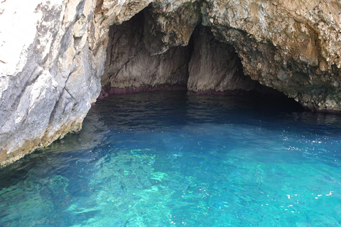 Paleokastritsa: Kasteli, Blue Caves, & Limni Beach Boat Trip