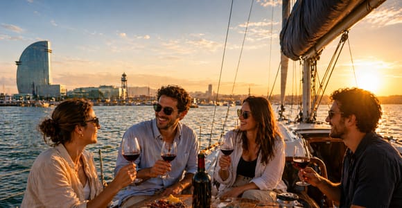 Barcelona: Argentine Wine Tasting on a Sailing Boat around the Marina Vela