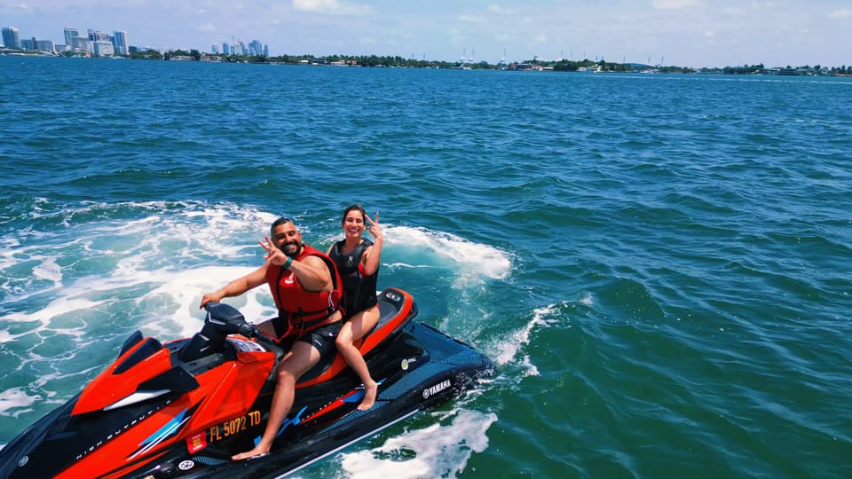 Miami Day Boat Party with Jet Skis Drinks Music Tubing