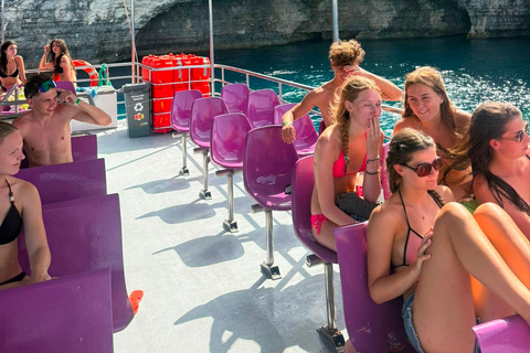 Malta: Comino Catamaran Cruise with Blue & Crystal Lagoon Morning or afternoon Half day cruise with 2 swimming stops