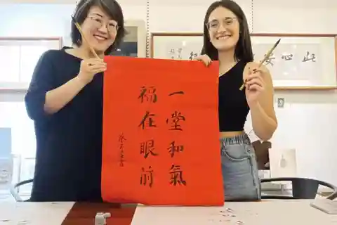 Shanghai : Atelier de calligraphie en Chine