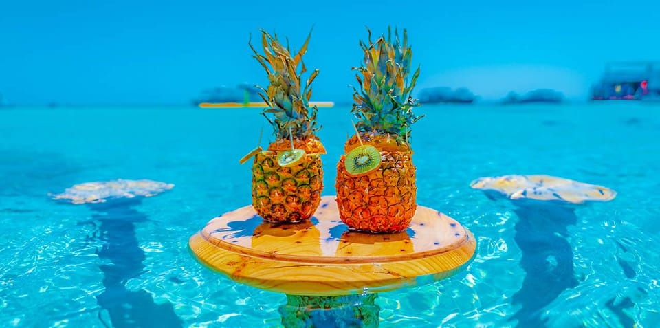 Crystal-clear water around Paradise Island