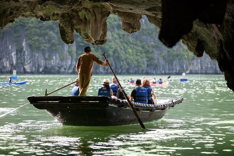 Hanoi: Całodniowy rejs po zatoce Halong z kajakiem, jaskiniami i lunchemOpcja odbioru z Hanoi (autobus w cenie)