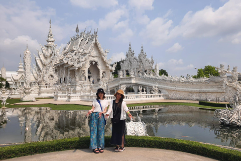 Chiang Rai: White & Blue Temples, Waterfall & Pagoda Tour