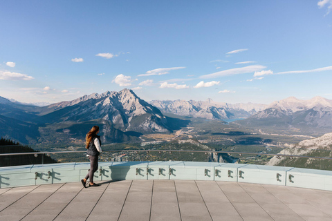 Calgary: Banff Gondola/Upper Hot Springs, Johnston CanyonResa Alberta Canmore Visitor Center kl. 9:00 Upphämtning