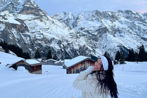 Interlaken: Sunset Sledding Adventure & Swiss Cheese Fondue Interlaken: Sunset Sledding & Fondue Dinner in Mürren