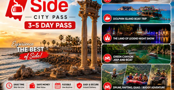 City Of Side: 3 or 5-Day City Pass with Dolphin Island Boat