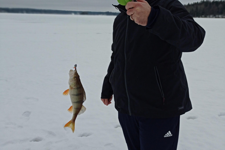 From Helsinki: Bodom Lake Ice Fishing with Food & Drinks