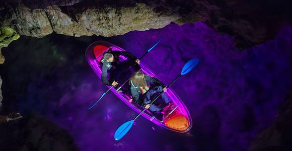 Pula: Istria Cave LED Illuminated Kayak Tour by Night