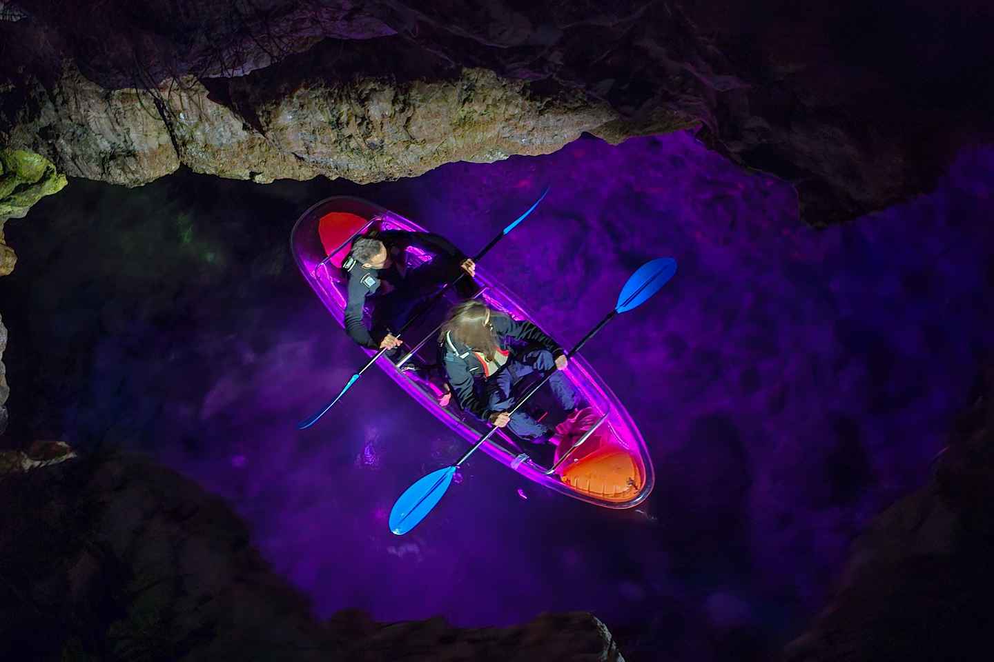 Pula: Istria Cave LED Illuminated Kayak Tour by Night