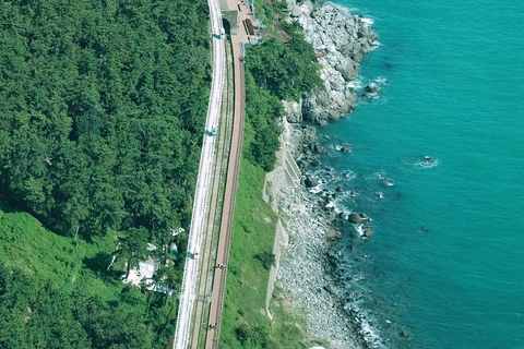 Depuis Busan : billet de train pour la Sky Capsule du parc de la Ligne BleueBusan : visite à pied de Haeundae avec billet pour la Sky Capsule