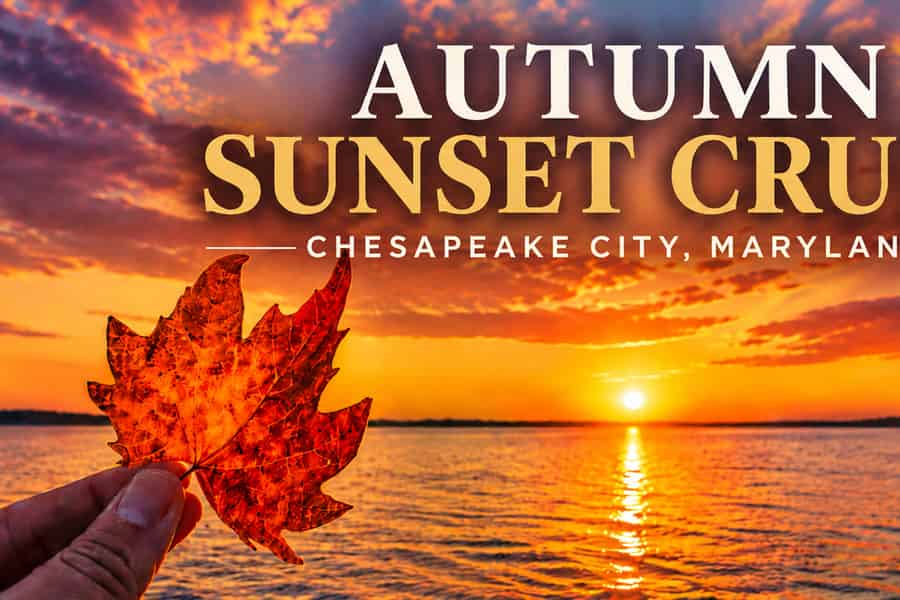 Chesapeake City: Sonnenuntergangsfahrt im Herbst mit Bar an Bord. Foto: GetYourGuide