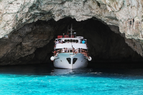 From Corfu: Day Cruise to Paxos, Antipaxos, & the Blue Caves Pickup in East, North & West Corfu