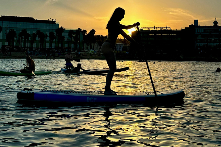 Barcelona: Sunset Paddle Surfing Session + Instructor + Photos Barcelona: Sunset Paddle Surf Outing + Instructor + Photos