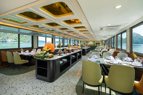 河内：下龙湾至兰哈湾 - 猫巴岛一日游从河内出发，乘坐豪华巴士（22 座）