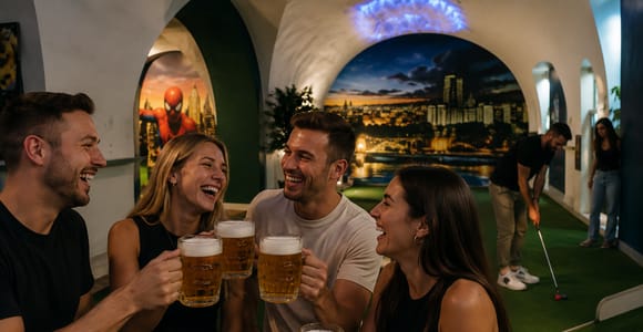 Prague: Minigolf with Unlimited Beer & Prosecco