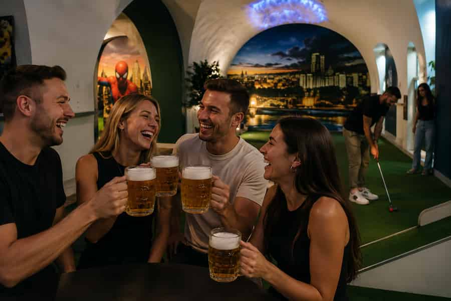 Prag: Minigolf mit unbegrenzt Bier und Prosecco. Foto: GetYourGuide Prag: Minigolf mit unbegrenzt Bier und Prosecco. Foto: GetYourGuide