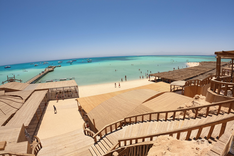 Hurghada : Croisière sur les îles Orange et Giftun avec massage et déjeunerDepuis Makadi Bay, Sahl Hasheesh, El Gouna, Soma Bay et Safa