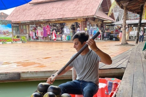 Bangkok: Pociąg + targ wodny z Wat ArunBangkok: Dołącz do wycieczki z lunchem