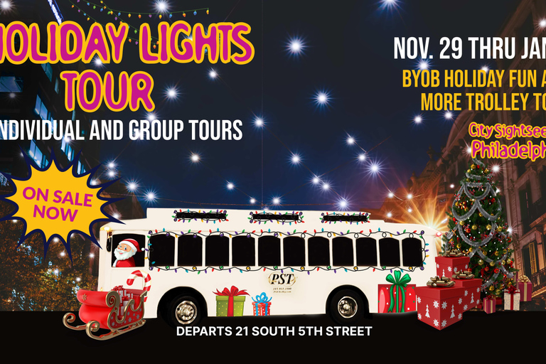 Philadelphia: Trolley Tour met de kerstverlichting BYOB