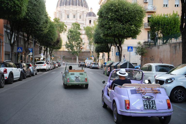 Timeless Rome: A Journey in Fiat 500 or Convertible Fiat 500 Shared Vintage Convertible Fiat 500 experience