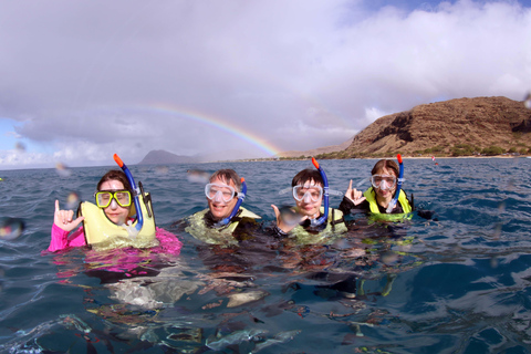 Luxury Sunset Cruise, Snorkeling, Dolphin Watch, & Buffet Oahu: Private Sunset Snorkel & Dolphin Watch with Dinner