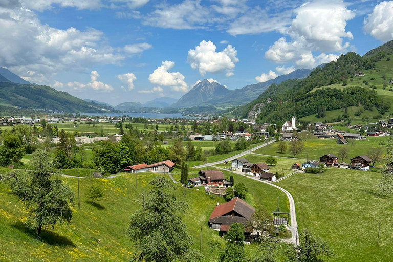 Luzern: privé-tour met e-bike langs 4 meren en boottocht op het VierwoudstedenmeerLuzern: privé-tour met e-bike langs 4 meren en cruise op het Vierwoudstedenmeer