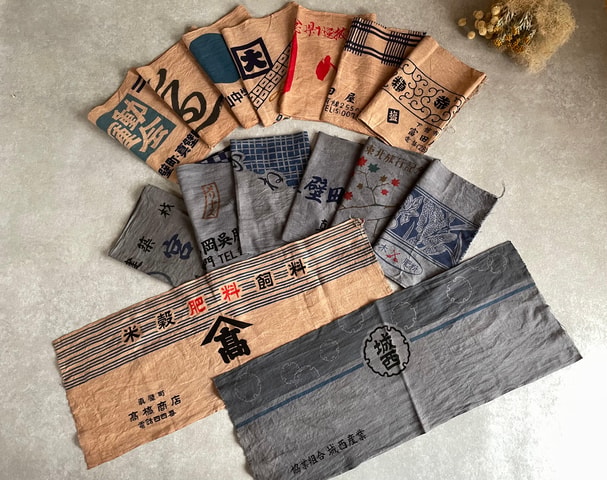 Tokyo: Sewing a short length apron with a vintage tenugui.