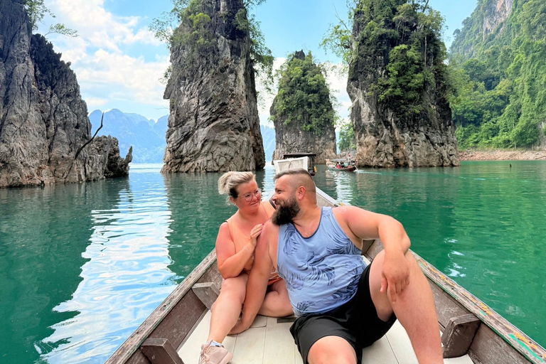 Phuket or Anywhere: Private Boat Cheow Lan Lake>Diamond Cave Option 2: From Krabi with Roundtrip Hotel Transfer