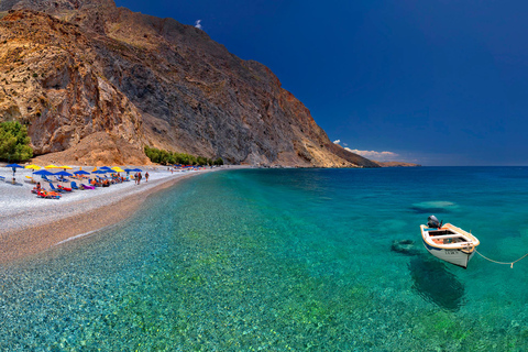 Kreta - en dag Glyka Nera, Loutro &amp; Sfakia dagsutflyktSfakia Loutro sötvattenstrand