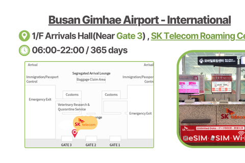 Aeroporto de Incheon: SIM da Coreia com dados ilimitados SKT 4GSIM de 7 dias