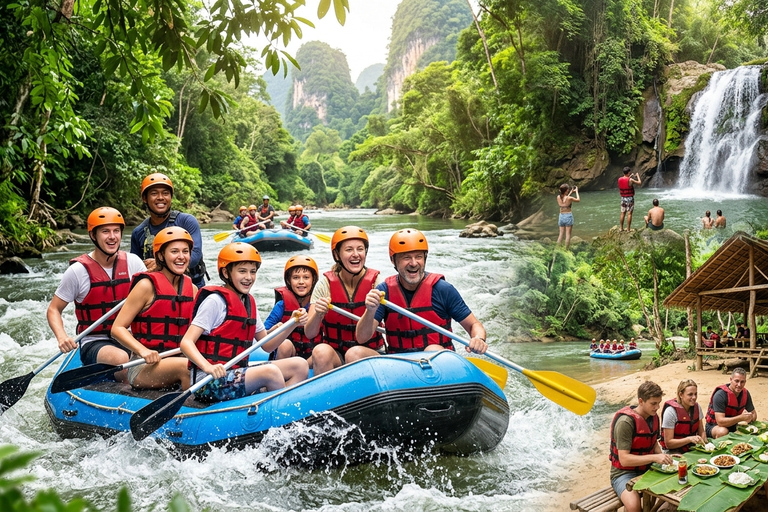 Khao Lak: 7-Kilometer White Water Rafting & Waterfall Tour