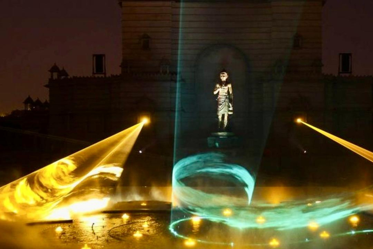 Nuova Delhi: tour serale privato del tempio di Akshardham con spettacolo di luciTour di Nuova Delhi con spettacolo di luci ad Akshardham