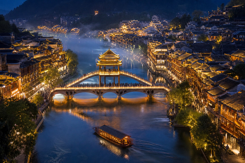 Zhangjiajie: Fenghuang Ancient Town Cruise Ticket & Transfer Tuo River Night Cruise E-Ticket
