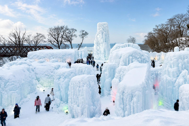 Hokkaido Sapporo to Noboribetsu, Lake Toya, Silo Observatory Sapporo TV Tower Departure B. Mt. Usu & Showa-Shinzan