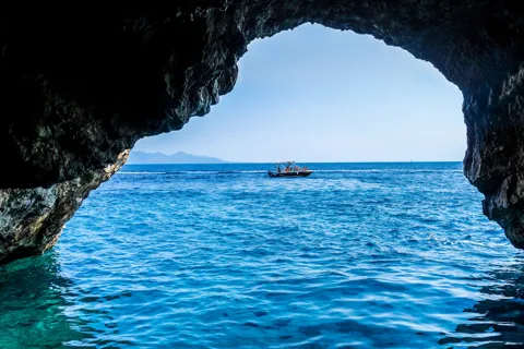 Grotte bleue avec plongée en apnée et baignade Tour en bateau rapide