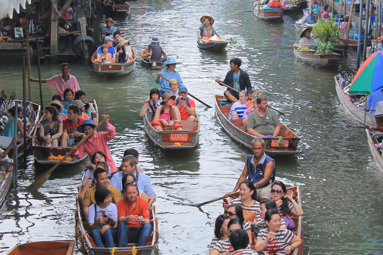 Bangkok: Grand Palace, Wat Pho, Train & Floating Market Tour