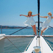 Chania Old Port: All-inclusive Catamaran Trip Agioi Theodori