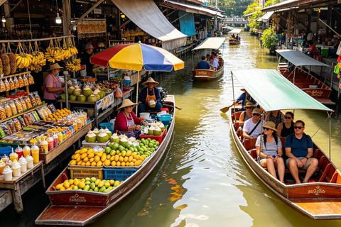 From Bangkok: Floating Market, Railway Market,& Ancient Siam