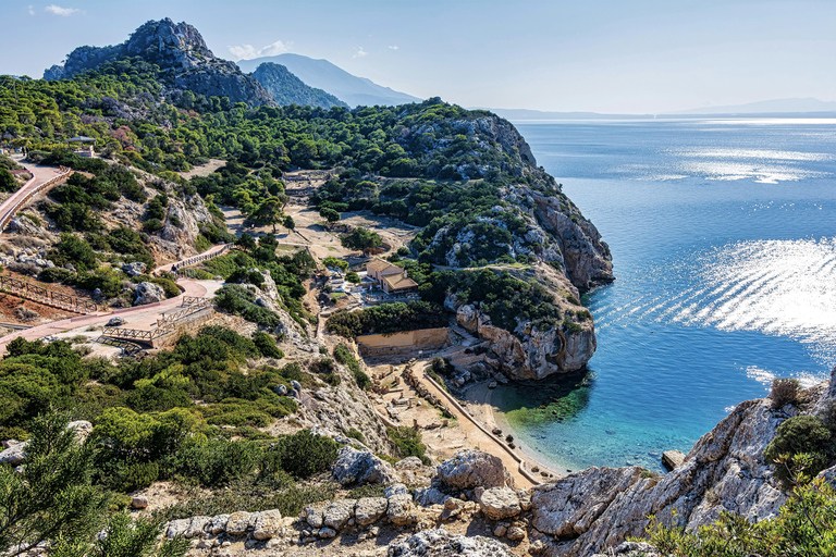 Athènes : Lac Vouliagmeni Corinthia, coucher de soleil et baignade dans l&#039;Héraion