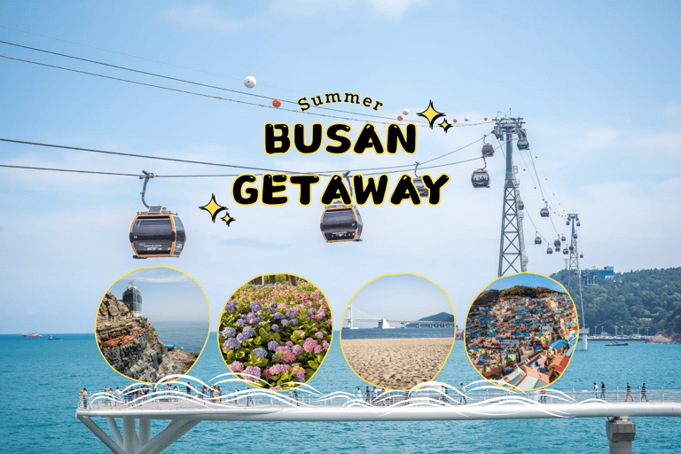 Busan: Taejongdae, crucero aéreo, pueblo y playa de GamcheonExcursión en grupo, encuentro en la estación de Seomyeon