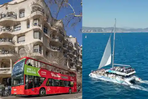 Barcelona: Hop-On/Hop-Off-Bus mit Segeltörn