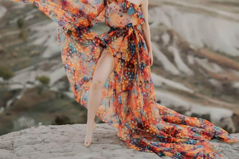 Cappadocia: Private Photo Shoot with Flying Dress & Horses Horse Photo Shoot Experience