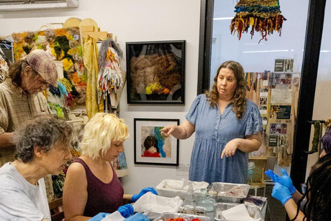 Textile art class in a Brisbane art studio Nature-inspired textile art class in a Brisbane studio