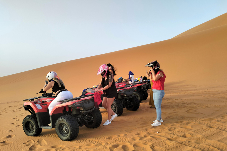 From Marrakech 3 Days Desert Merzouga with Camel & Quad bike Shared Tour Deluxe Tent Option with camel ride & quad bike